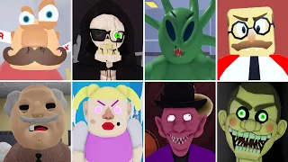 ROBLOX SECRET LOVE STORY SCREAM Mr Funny Toyshop Detention, Mr bony, Evil Principal, Lily Daycare