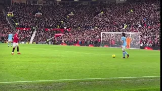 Old Trafford atmosphere during the Manchester Derby