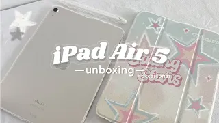 ipad air 5 unboxing (starlight) 🌟 & apple pencil | accessories + setup 📦