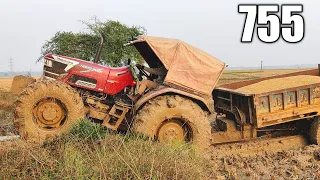 mahindra novo 755 di 4wd | trolley performance | mahindra 75 hp tractor | tractor video