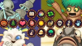 All Seasonal Monsters - All Monster Sounds & Animations (My Singing Monsters)［gold island sound］