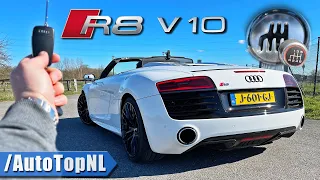 Audi R8 V10 Spyder *MANUAL* REVIEW on AUTOBAHN [NO SPEED LIMIT] by AutoTopNL