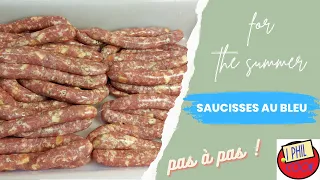 saucisses au fromage bleu.