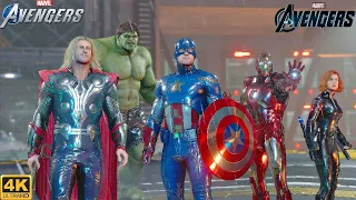 The Avengers vs MODOK with 2012 Avengers MCU Suits - Marvel's Avengers Game (4K 60FPS)