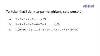 Hasil 1+3+5+7+9+....+99 // 1-2+3-4+5-6+7-8.....-100, Bilangan bulat kelas 7