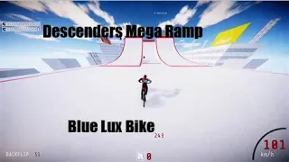Descenders: How to go down the Mega Ramp backwards: Forest secret world: Blue Lux Bike
