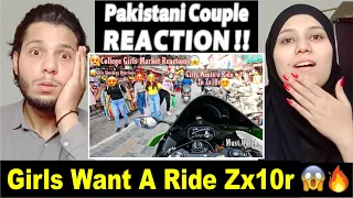 Cute College Girls Want to Ride My Zx10r 😨 Girls Shocking Reactions on Zx10r 😅 Pakistani Reaction