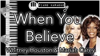 When You Believe - Whitney Houston & Mariah Carey - Piano Karaoke Instrumental