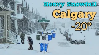 Snowfall and -20° Freezing cold in Calgary Alberta Canada 2024 #Calgary #snow #Canada #Alberta