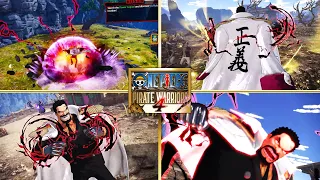 One Piece Pirate Warriors 4 - New Prime Garp All Ultimate & Special Attacks - (DLC Pack 6)