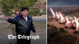 Kim Jong-un oversees rocket launcher testing in North Korea