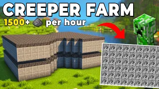 Minecraft: EASY Creeper Farm - 1500+ Gunpowder Per Hour! [1.20]