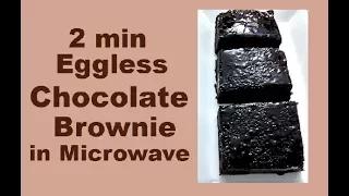 2min eggless chocolate brownie in microwave/ best chocolate brownie recipe eggless -monikazz kitchen