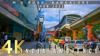 M.G. Road ,Bangalore City | 4K Walking Tour from Brigade road to Chinnaswamy Stadium | India 2021