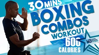 600 Calories Burned - 30 Minute Boxing COMBOS Workout | NateBowerFitness