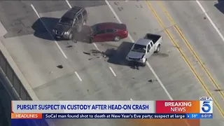 California Highway Patrol chase ends in head-on crash