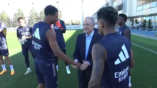 Perez visits Real Madrid training after club insist president is not resigning｜Bellingham｜Vinicius
