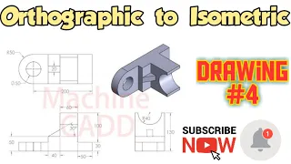 Orthographic to Isometric drawing #4 || In Autocad  #CoolCAD
