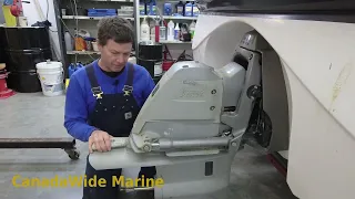 How to remove and install a Volvo Penta SX sterndrive, and what to inspect while there.