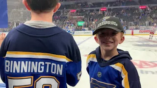 St. Louis Blues pre-game warm up and wait for it Jack gets a puck