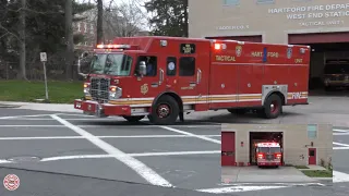 Hartford Fire Department Tactical Unit 1 (Tac -1) & Engine 11 responding with AMR!