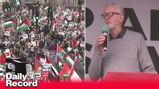 Jeremy Corbyn speaks at pro-Palestinian demonstration in Hyde Park