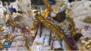 Samba dancers in Rio Carnival pay Chinese New Year calls