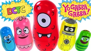 Yo Gabba Gabba! Stacking Cups Learn Colours with Nesting Dolls - Learning to Count Surprise Eggs