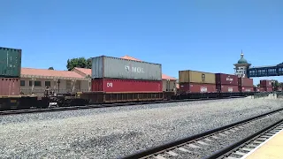 Monster WB UP Port Stack/Domestic Intermodal Train In Pomona Ca! #bigbossrailfanner