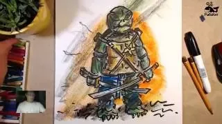 Рисую крутого Черепашку Нинджя / How to draw a ninja turtle. TMNT