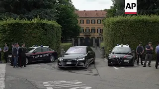 Family, friends arrive at Berlusconi residence