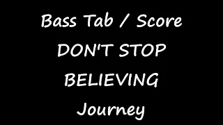 Journey - Don't Stop Believing (BASS TABS - SCORE - LINE - COVER))