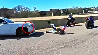 MUSTANG DRIVER RAMMED THE BIKER - Crazy and Epic Motorcycle Moments - Ep.#327