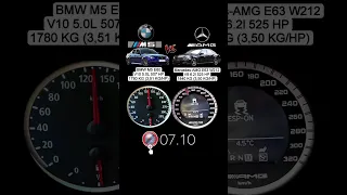 BMW M5 E60 V10 5.0L vs Mercedes-AMG E63 W212 V8 6.2L 525 HP #acceleration