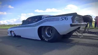 BRUTAL HEMI V8 SOUND!! Plymouth Cuda Dragster - Burnout, Acceleration