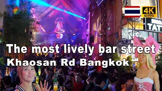 Khao San Road walk Bangkok nightlife 2023 Thailand 4K HDR