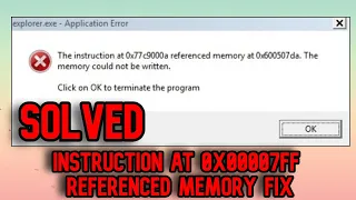 FIXED Instruction at 0x00007ff & 0x600507 da & 0x00000 Referenced Memory SOLVED