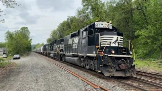 NS C56 with a cool lash up & a few NS trains in Grapeville PA!