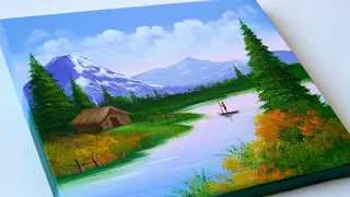 Landscape Painting | Mountain Lake Acrylic Painting