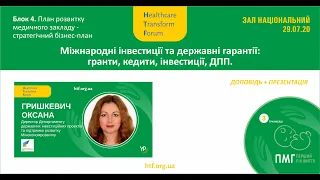 Міжнародні інвестиції та державні гарантії: гранти, кедити, інвестиції, ДПП.