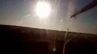 Попадание ракеты ПЗРК в вертолет, из кабины самого вертолета. Ми-24 ВВС Украины, лето 2014 года.