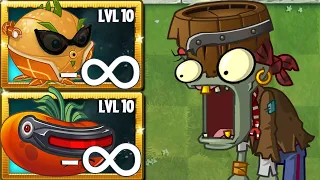 Every Plants POWER UP Infinite ! Vs 50 Barrelhead Zombies - Who will win ? - PvZ 2