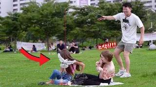 Pigeon Prank - Suddenly in front of me!! Korean reaction