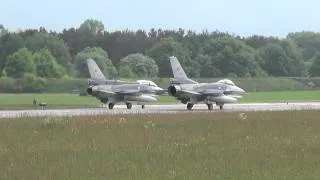4 F-16 starten mit Nachbrenner Wittmund