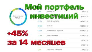 Мой портфель инвестиций:  +45% за 14 месяцев в долларах США