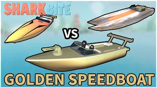 *NEW* GOLDEN BOAT IS THE FASTEST BOAT!? GOLDEN vs SPECTRE vs RAPTOR | Roblox SharkBite