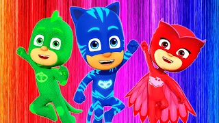 Five little pj masks jumping I Superheroes changes colors I Kids Song I Герои в масках прыгали