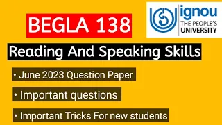 BEGLA 138 Previous Year Question Paper | June 2023 | BEGLA 138 Important Questions | Tech Jethiya