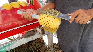 Filipino Street Food | Amazing Pineapple Cutting | Can you spot the butterfly?