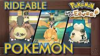 Pokémon Let's Go Pikachu & Eevee - All Rideable Pokémon